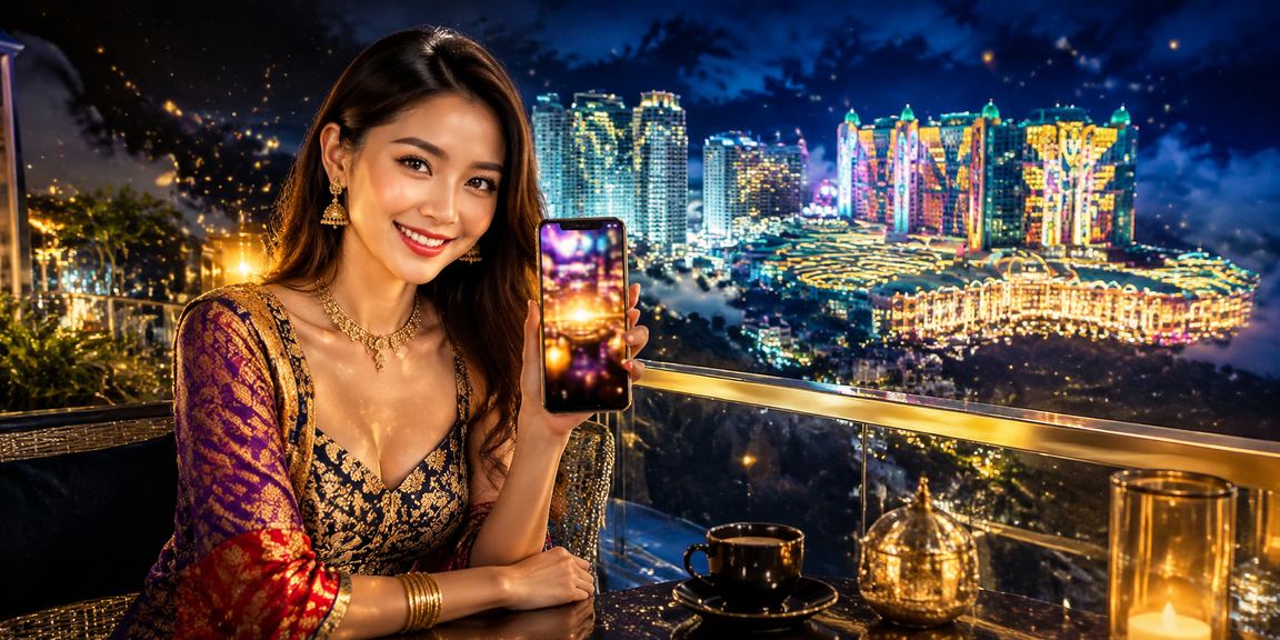 Pemain kasino mudah alih di Genting Highlands menggunakan peranti mobile
